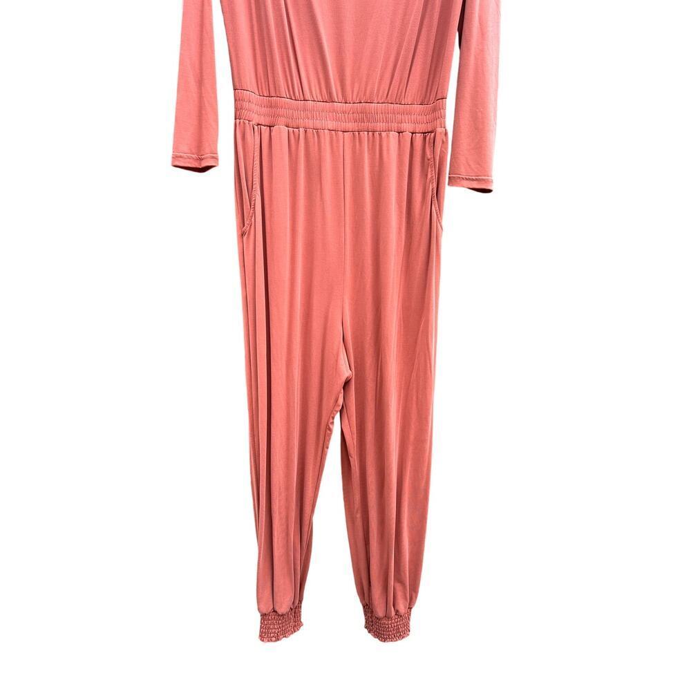 Anthro Saturday Sunday Dylan Jumpsuit Cowlneck Terracotta Rust Orange Medium - Picture 7 of 12